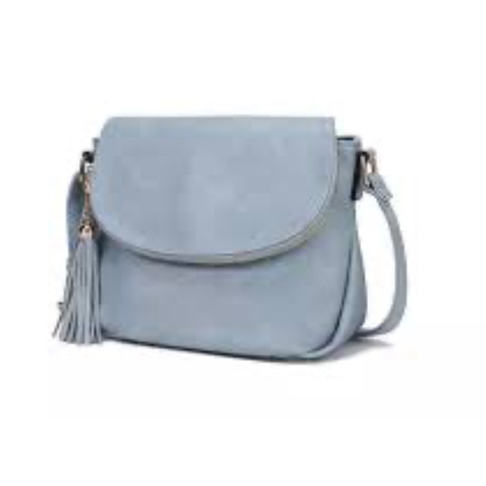 Anthropologie X Miztique Crossbody Vegan leather Blue